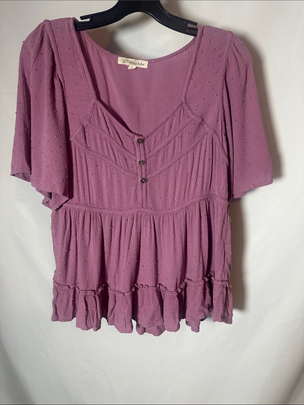 Rewind Mauve Pintuck Peasant Blouse